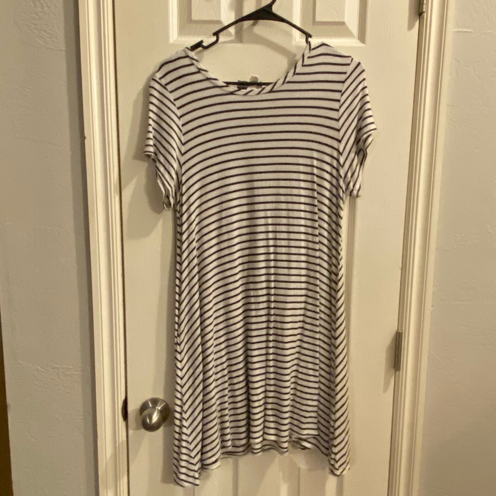 Striped tee shirt dress
